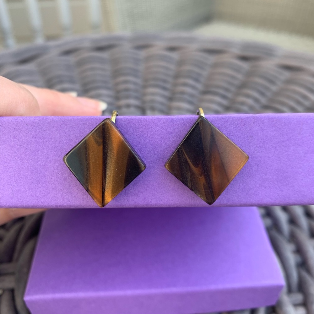 Vintage Tortoise Shell Clip-on Earrings